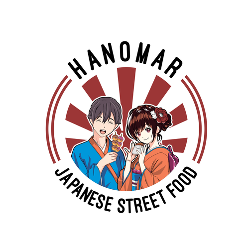 Street food logo with the title 'Hanomar Japanese stereet food'