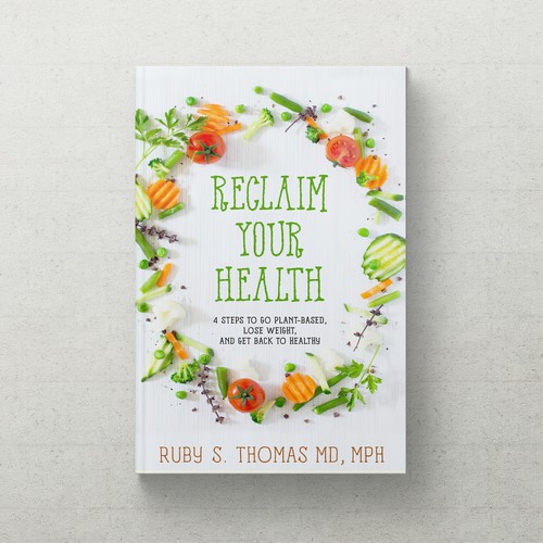 Health book cover with the title 'A Book About Healthy Lifestyle'