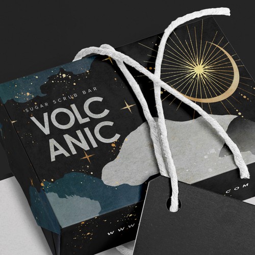 Black packaging with the title 'Soap box design'