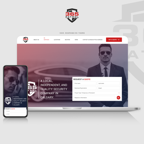 Corporate website with the title 'Clean and Corporate website design for Security Guard Company '