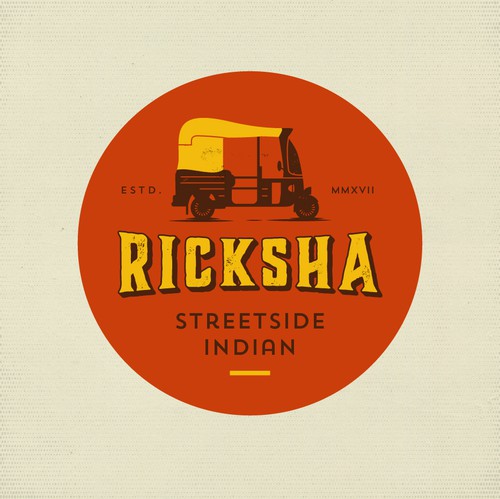 Food truck design with the title 'RICKSHAW'