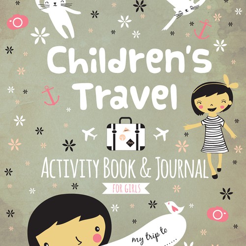 Travel book cover with the title 'Create a fun, vibrant book cover for kids travel book'