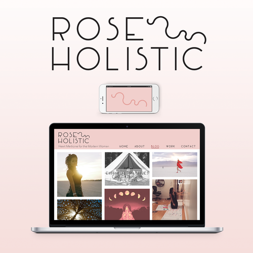 Linear logo with the title 'Logo concept for Rose Holistic'