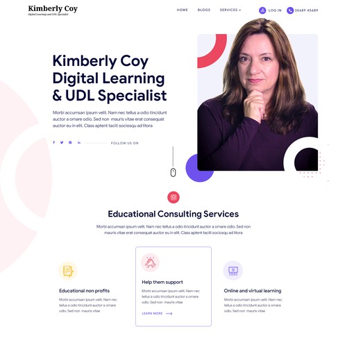 Homepage website with the title 'Educational Consulting'