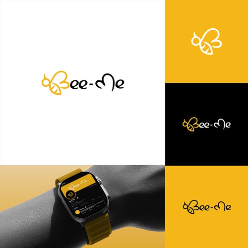 Beehive design with the title 'Bee Logo for a Wellness Tech Brand'