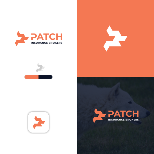 Insurance broker logo with the title 'Letter P + Dog'