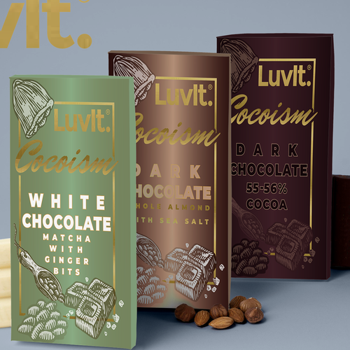 Chocolate label with the title 'Luvlt Chocolate Bar'