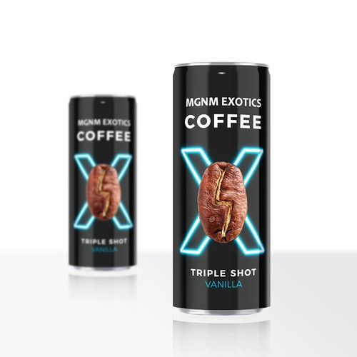 Energy drink label with the title 'clean and lilbit playful.'