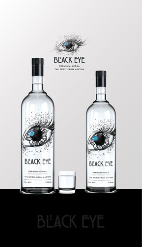 Art logo with the title 'Black Eye Vodka'