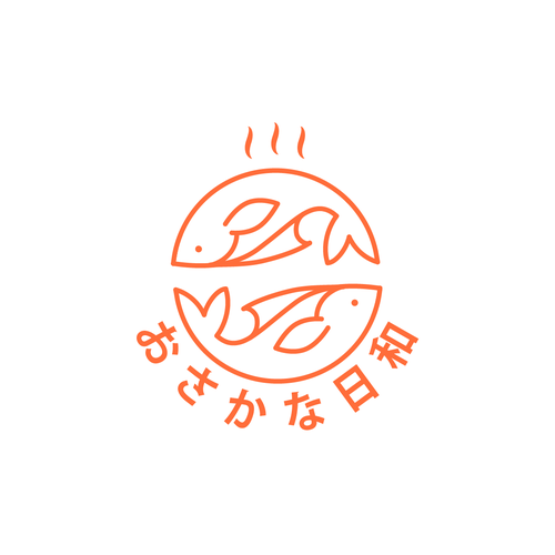 Seafood logo with the title 'おさかな日和'