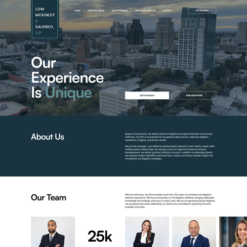 Website with the title 'Low McKinley Salenko Law Firm'