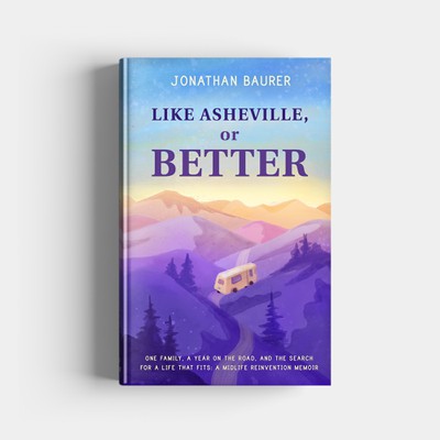 Book cover for a inspirational road-trip memoir.