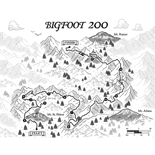 Map design with the title 'Race Course Map'