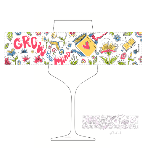 Cup artwork with the title 'Grow Your Mind'