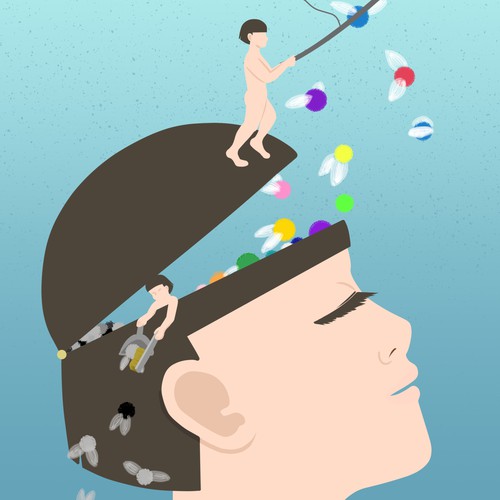 Memory design with the title 'Illustration depicting "saving memories".'