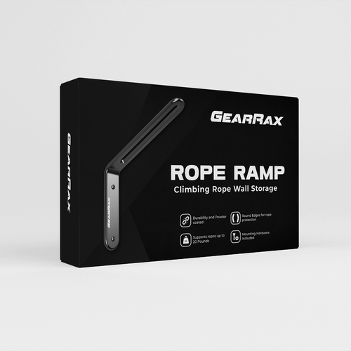 Stand design with the title 'Modern, Sleek Packaging Design for Climbing Equipment'