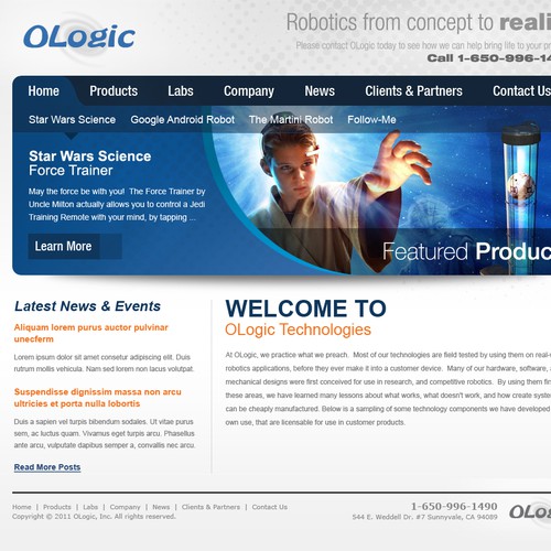 Service website with the title 'Ologic Company Website'