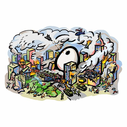 City t-shirt with the title 'Tshiro - Godzilla Tshirt'