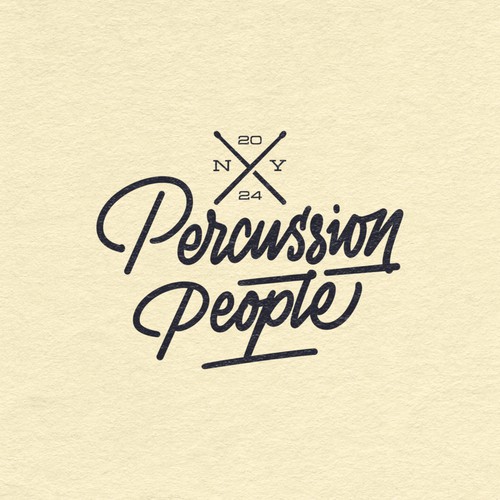 Packaging logo with the title 'Hand lettering logo for Percussion People'