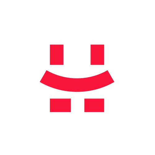 H design with the title 'H + Happy face'