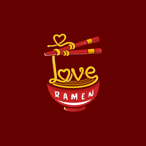 Noodle logo with the title 'Full Of Love for ramen'