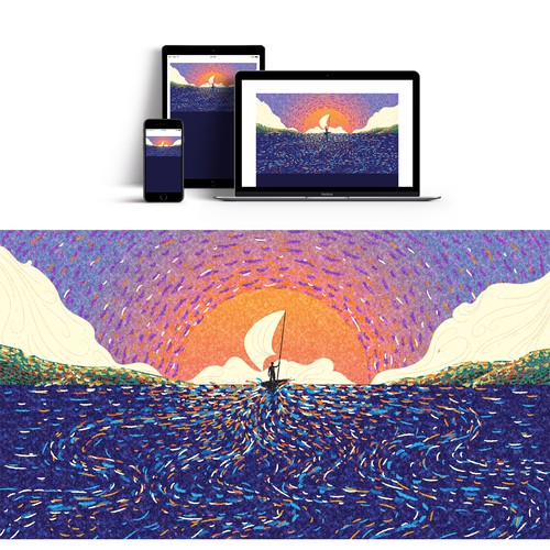 Mural artwork with the title 'The Hero Path Web Mural '