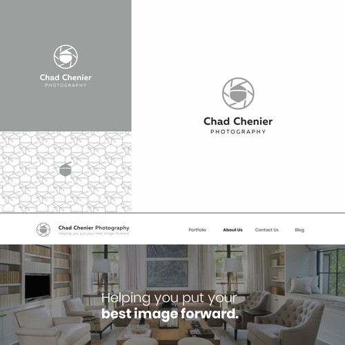 Shutter design with the title 'Logo for a photographer with an oak surname (in French)'