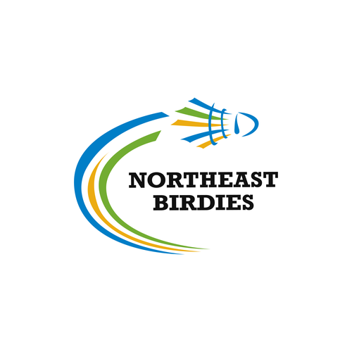 Shuttlecock logo with the title 'Boston Birdies: Branding for a Badminton Tournament'