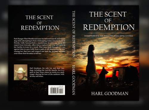 Dog book cover with the title 'the scent of redemption'