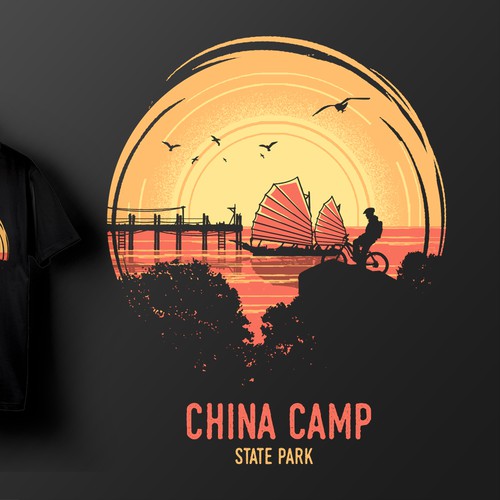 Beach t-shirt with the title 'China Camp State Park'