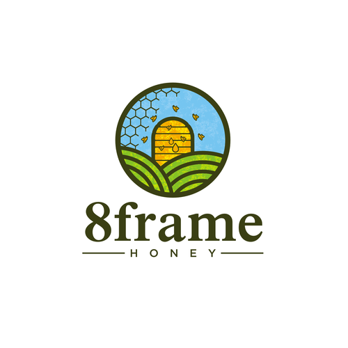 Texture logo with the title '8 frame honey'