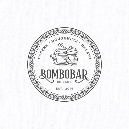Donut  logo with the title 'bombobar'