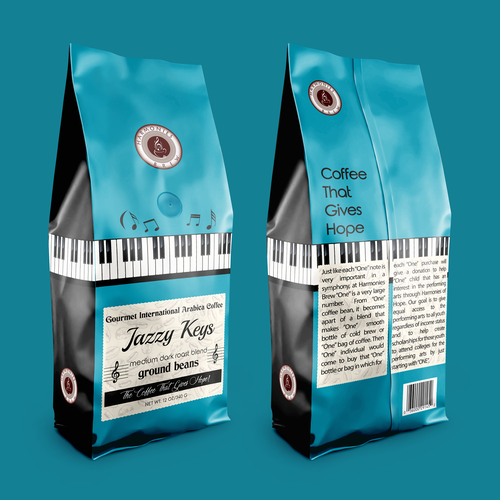 Coffee packaging with the title 'Coffee bag design'