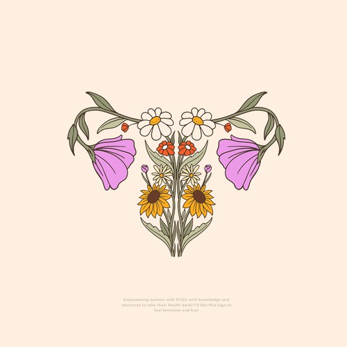 Flower shop logo with the title 'We’re PCOS girlies'