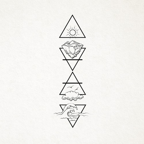 Element design with the title 'Four Elements Tattoo'