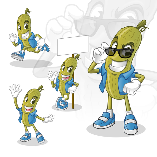 Pickle design with the title 'Mascot Design for Cool Pickle Game '