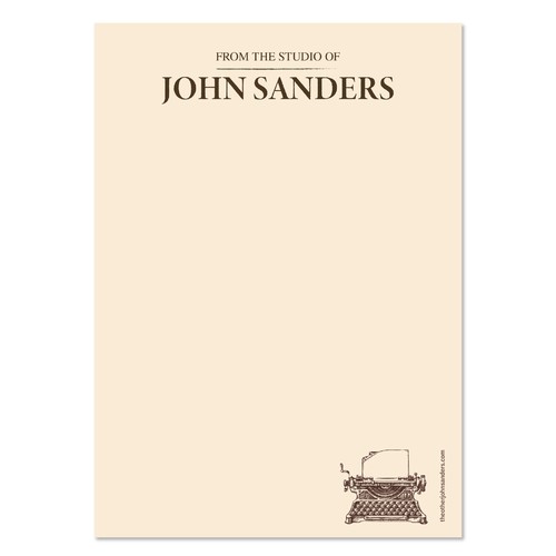 Banner artwork with the title 'Notecard design for an author'