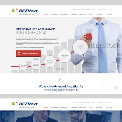 Analytics website with the title 'Website Design for Big Data Analytic Firm'