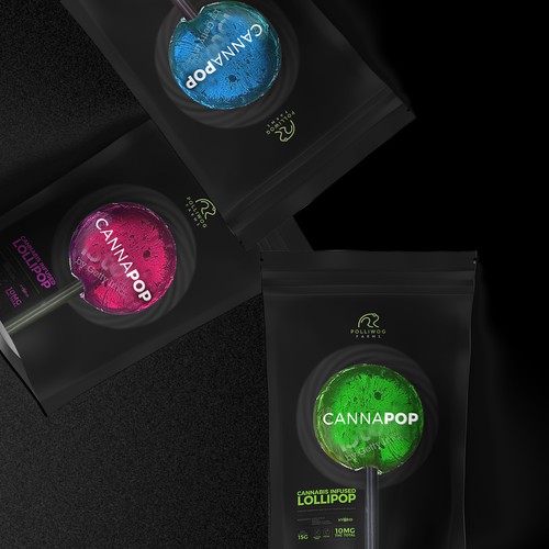 Hemp packaging with the title 'Infused Lollipop'
