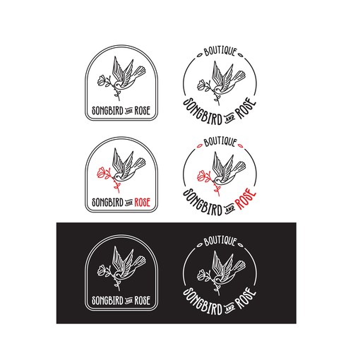 Rose brand with the title 'Logo design for Songbird&Rose boutique'