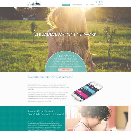 Children's website with the title 'Avamind'