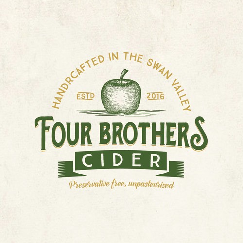Apple logo with the title 'Four Brothers Cider'