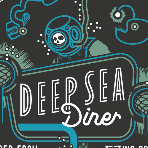 Retro label with the title 'Retro Diner Style Coffee Label for Lost Lagoon'