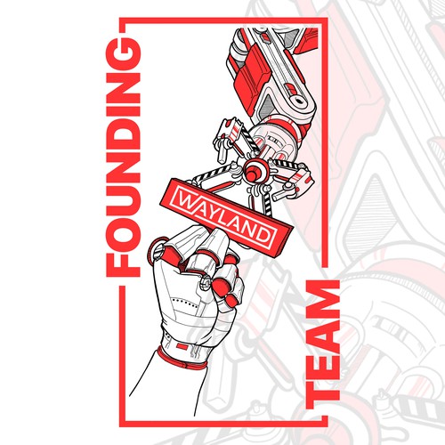 Team t-shirt with the title 'Illustration for Wayland Founding Team'