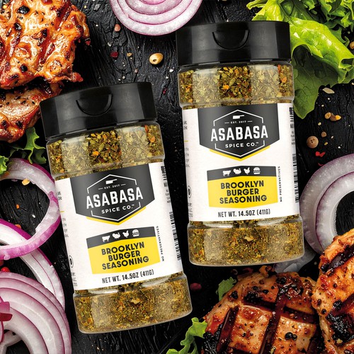 Barbecue design with the title 'BBQ Rub label design'