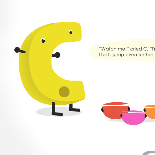 Font artwork with the title 'Simple and Clean Font Character of Children Book'