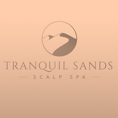 Desert logo with the title 'Tranquil sands scalp spa'