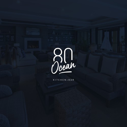 Serif logo with the title 'Typographic logo for 80 Ocean'