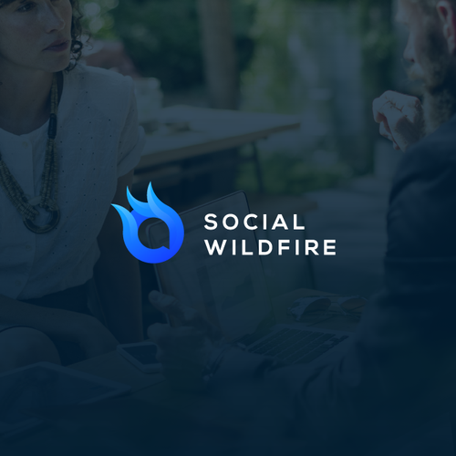 Flaming logo with the title 'logo concept for a media company'