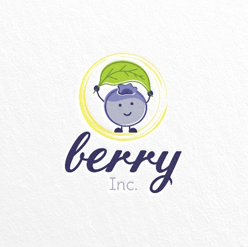 Blueberry logo with the title 'Hand-made logo for Berry Inc.'